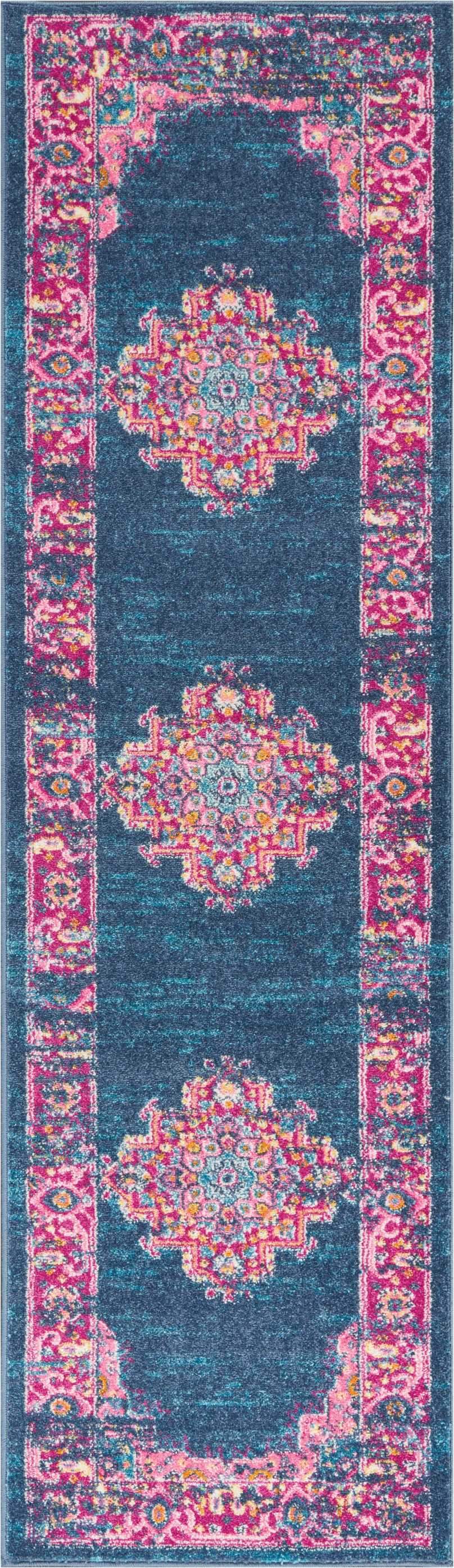 Passion PSN03 Blue Area Rug-Area Rug-Nourison-2&#39;2&quot; x 7&#39;6&quot;-The Rug Truck