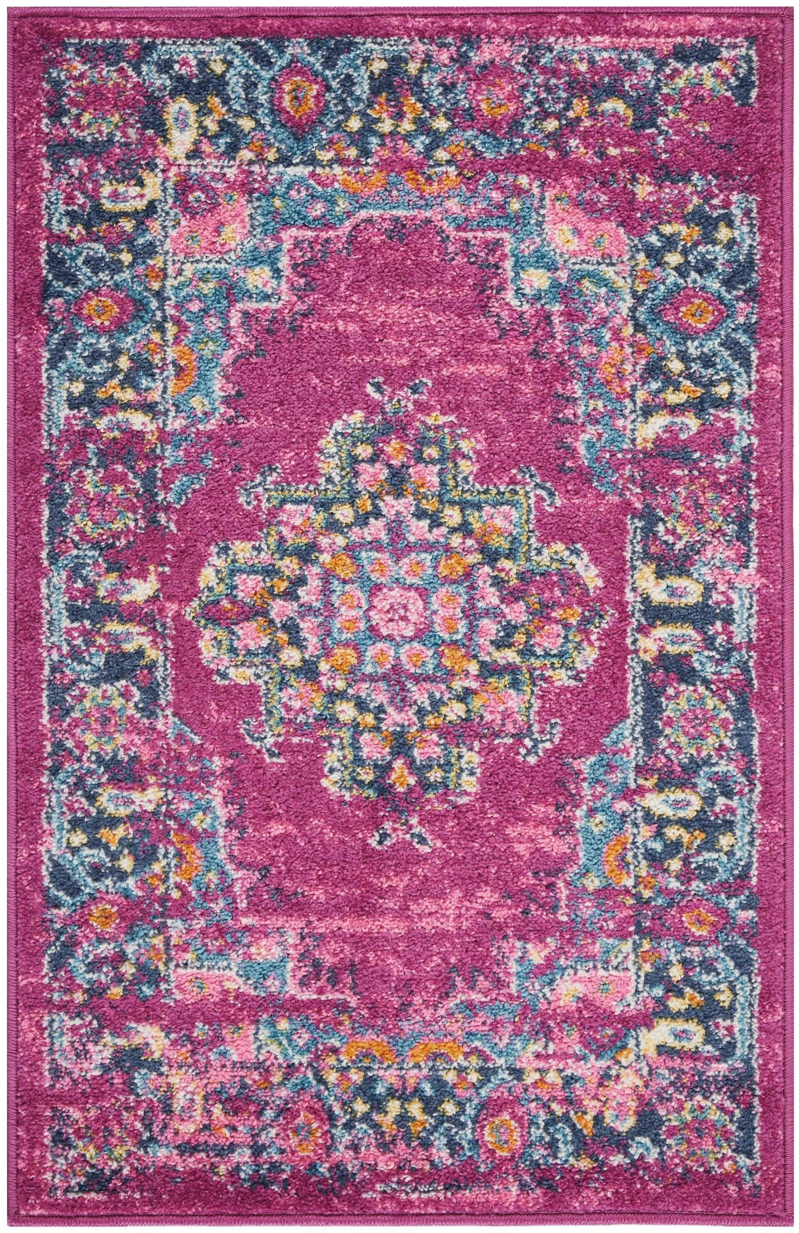 Passion PSN03 Fuchsia Area Rug-Area Rug-Nourison-1'10" x 2'10"-The Rug Truck
