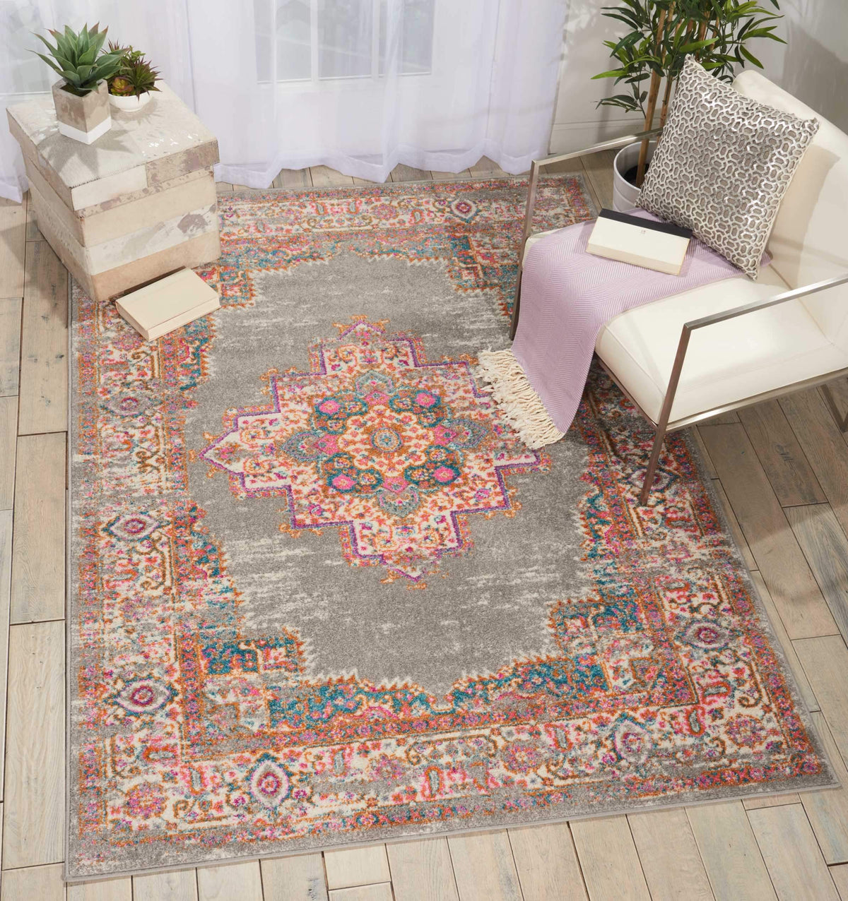 Passion PSN03 Grey Area Rug-Area Rug-Nourison-The Rug Truck