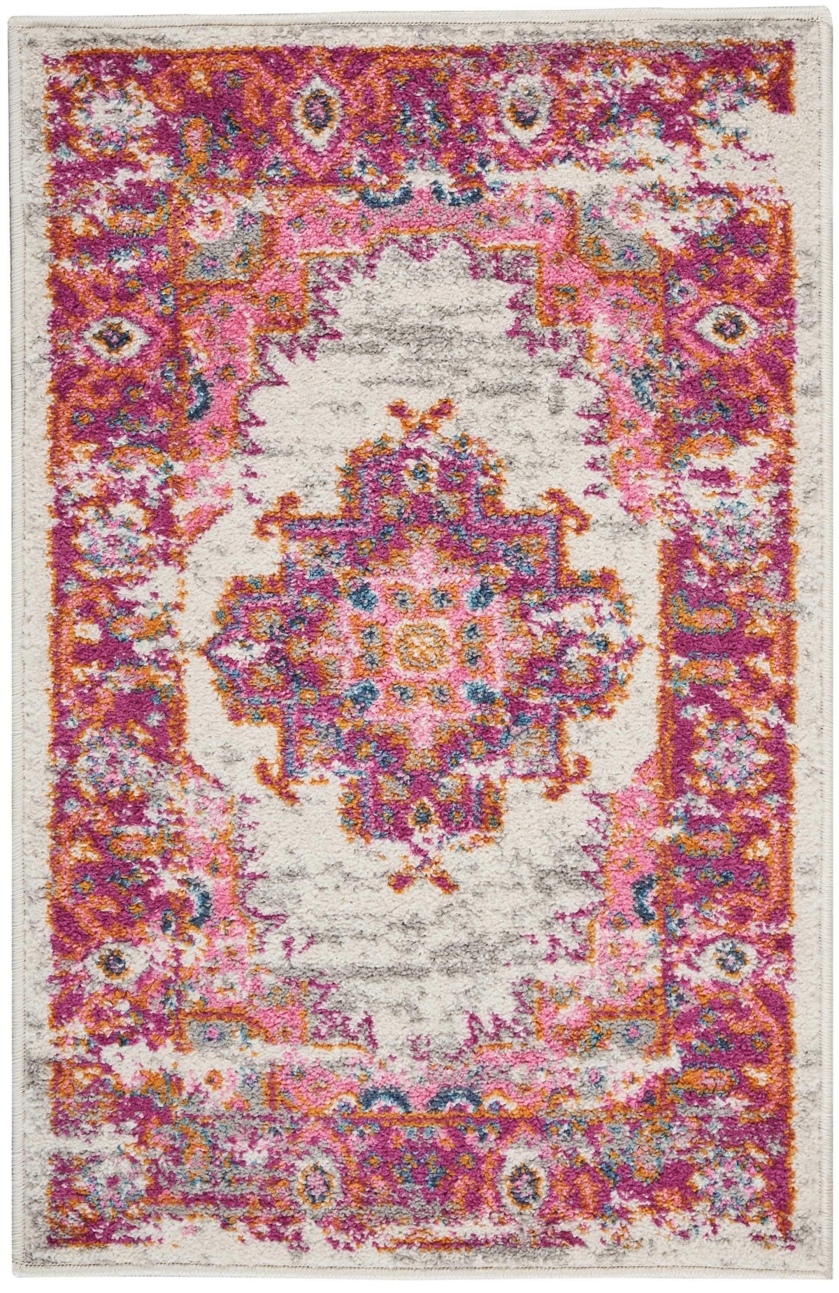 Passion PSN03 Ivory/Fushia Area Rug-Area Rug-Nourison-1&#39;10&quot; x 2&#39;10&quot;-The Rug Truck