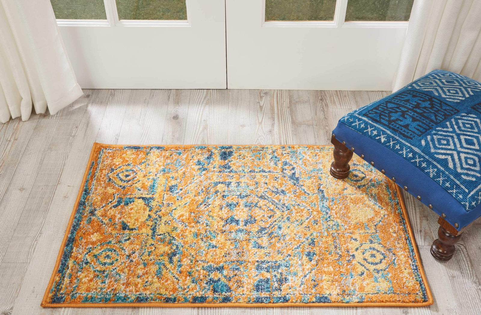 Passion PSN07 Teal/Sun Area Rug-Area Rug-Nourison-1'10" x 2'10"-The Rug Truck