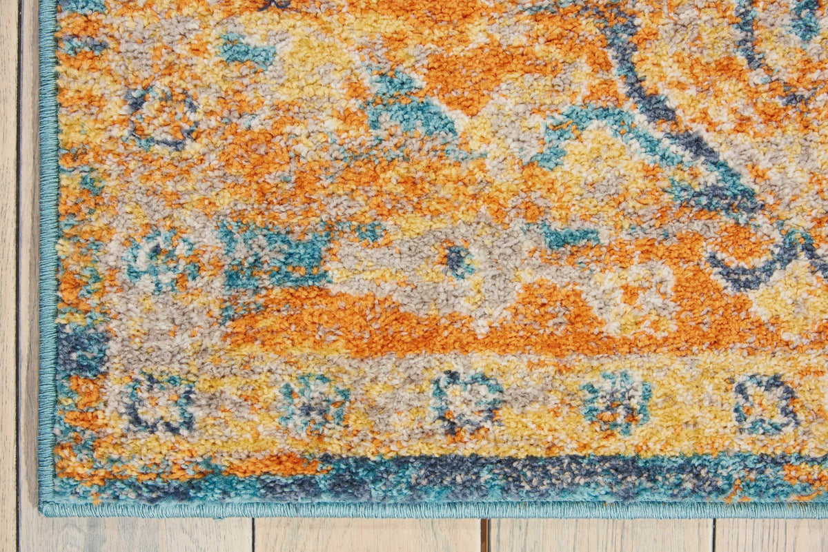 Passion PSN07 Teal/Sun Area Rug-Area Rug-Nourison-The Rug Truck