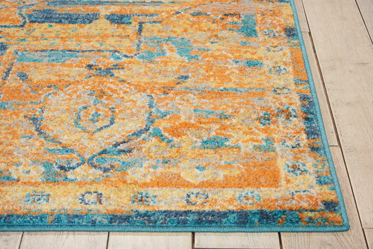Passion PSN07 Teal/Sun Area Rug-Area Rug-Nourison-The Rug Truck