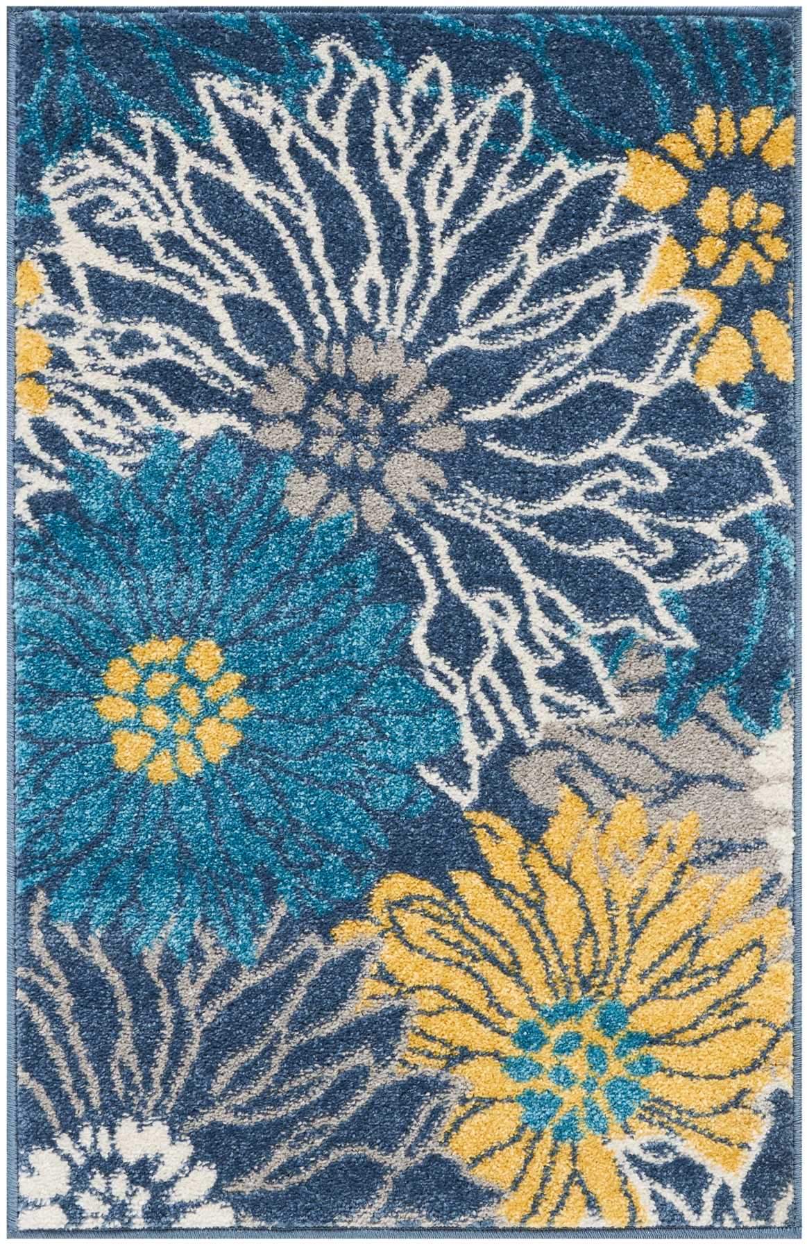 Passion PSN17 Blue Area Rug-Area Rug-Nourison-1'10" x 2'10"-The Rug Truck