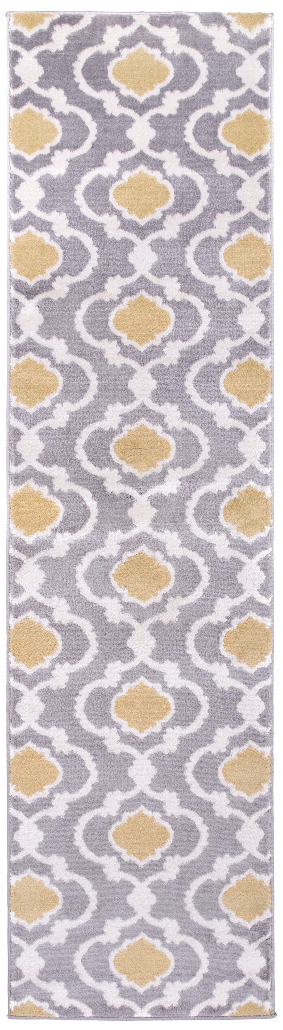 Toscana 310 Gray/Yellow Area Rug-Area Rug-World Rug Gallery-2&#39; x 7&#39;2&quot;-The Rug Truck