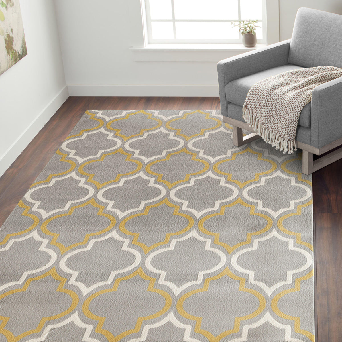 Newport 9101 Gray/yellow Area Rug