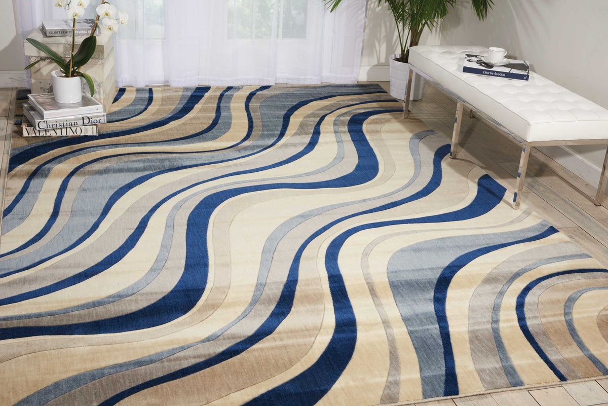 Sunset ST81 Ivory Blue Area Rug-Area Rug-The Rug Truck-The Rug Truck