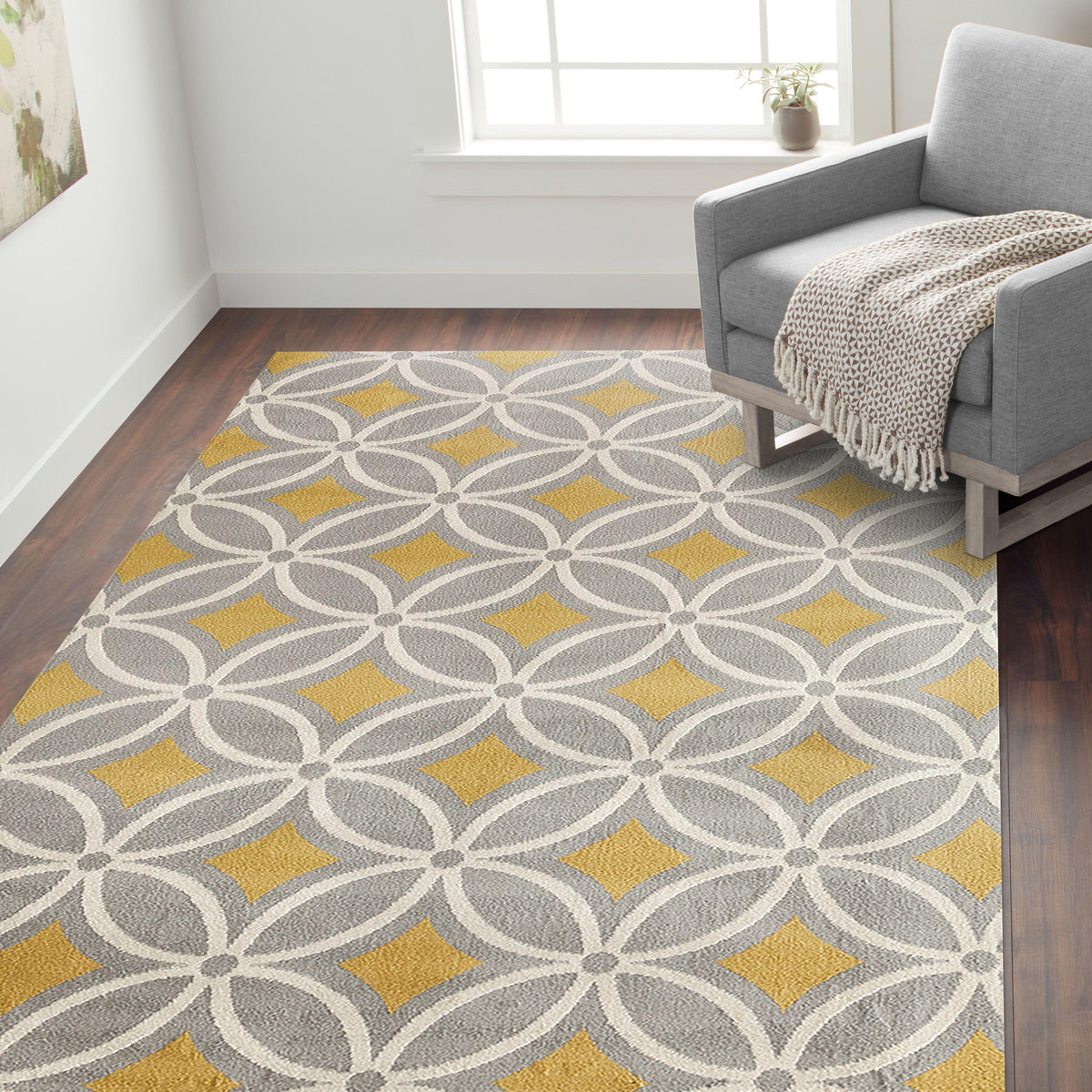 Newport 9104 Gray/yellow Area Rug