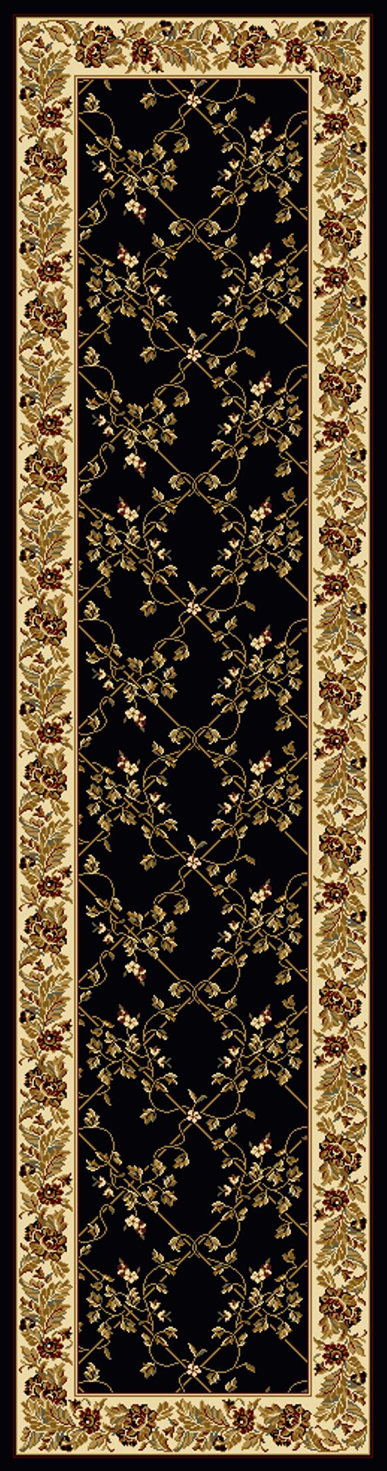 Tesoro 1427 Black Area Rug (2&#39;2 X 8&#39;)