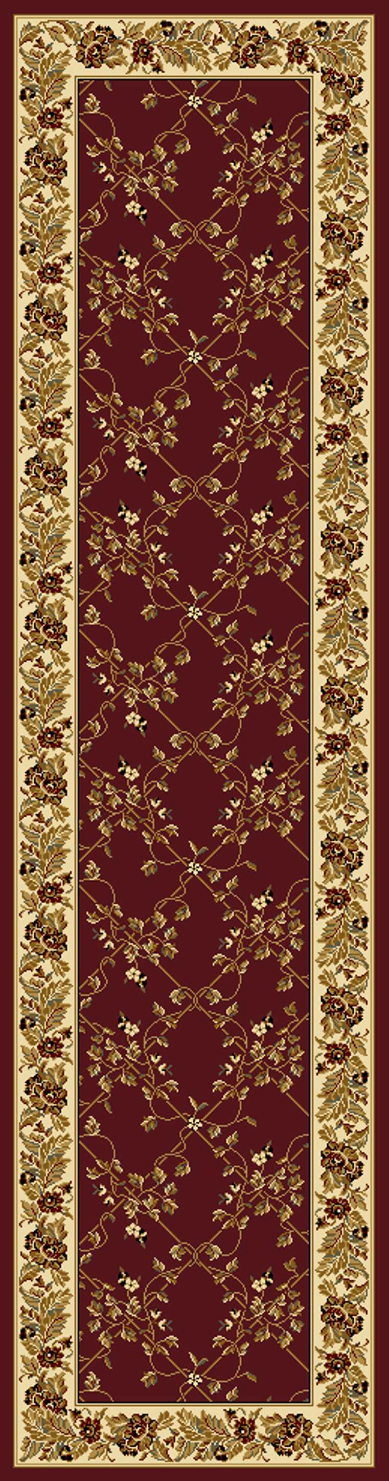 Tesoro 1427 Burgundy Area Rug (2&#39;2 X 8&#39;)