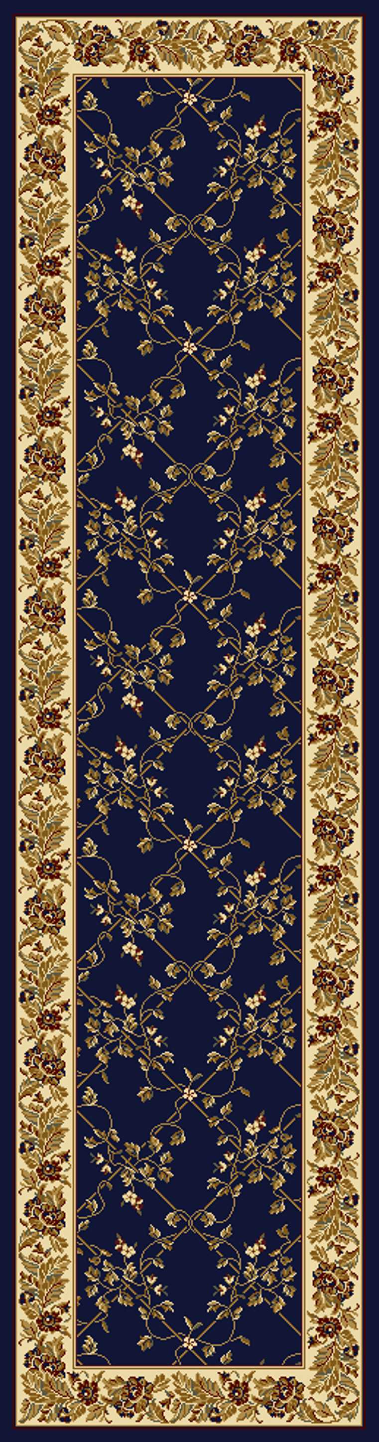 Tesoro 1427 Navy Area Rug (2&#39;2 X 8&#39;)