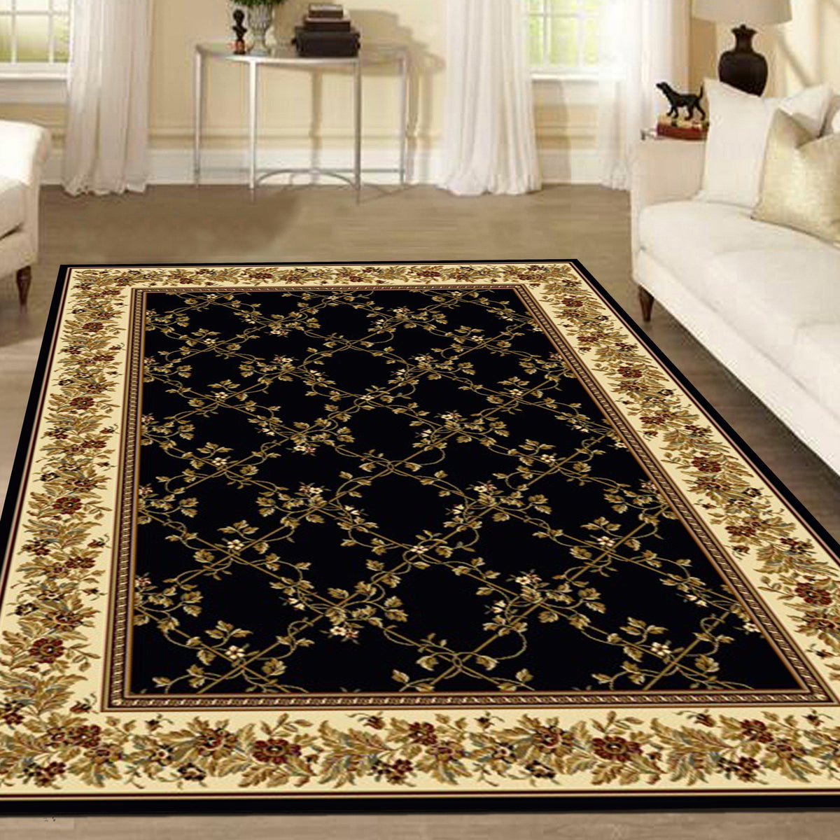 Tesoro 1427 Black Area Rug (7&#39;9 X 11&#39;6)