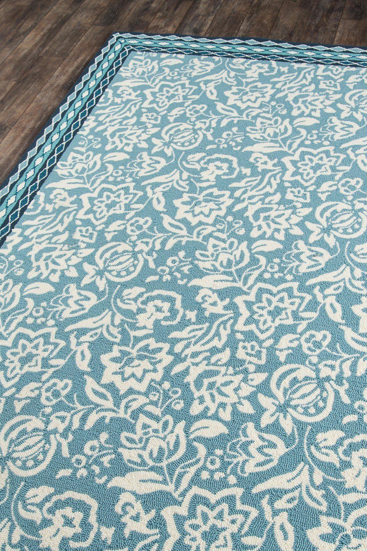 Madcap Cottage by Momeni Under A Loggia Rokeby Road Blue Indoor/Outdoor Area Rug-Area Rug-Momeni-The Rug Truck