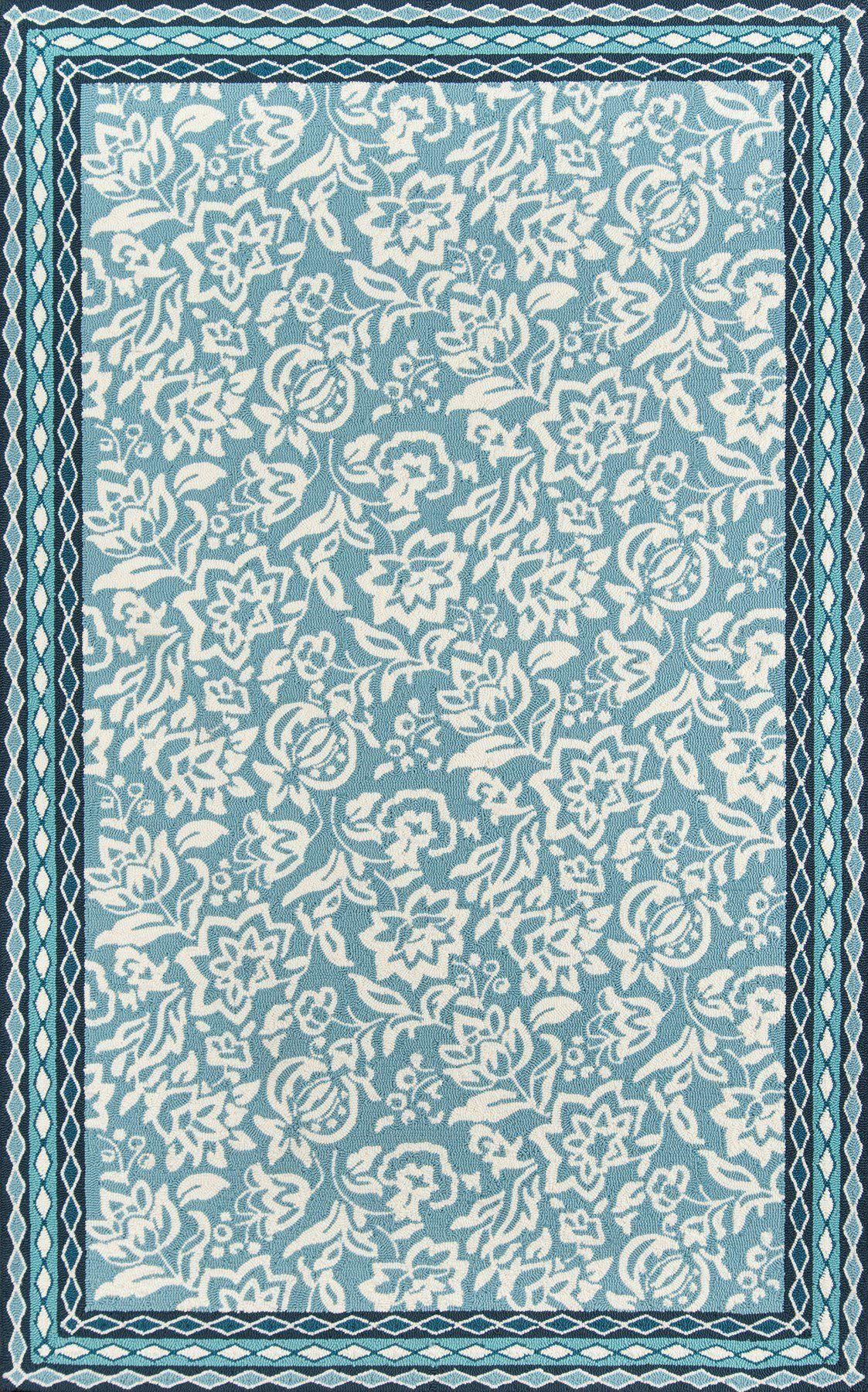 Madcap Cottage by Momeni Under A Loggia Rokeby Road Blue Indoor/Outdoor Area Rug-Area Rug-Momeni-The Rug Truck