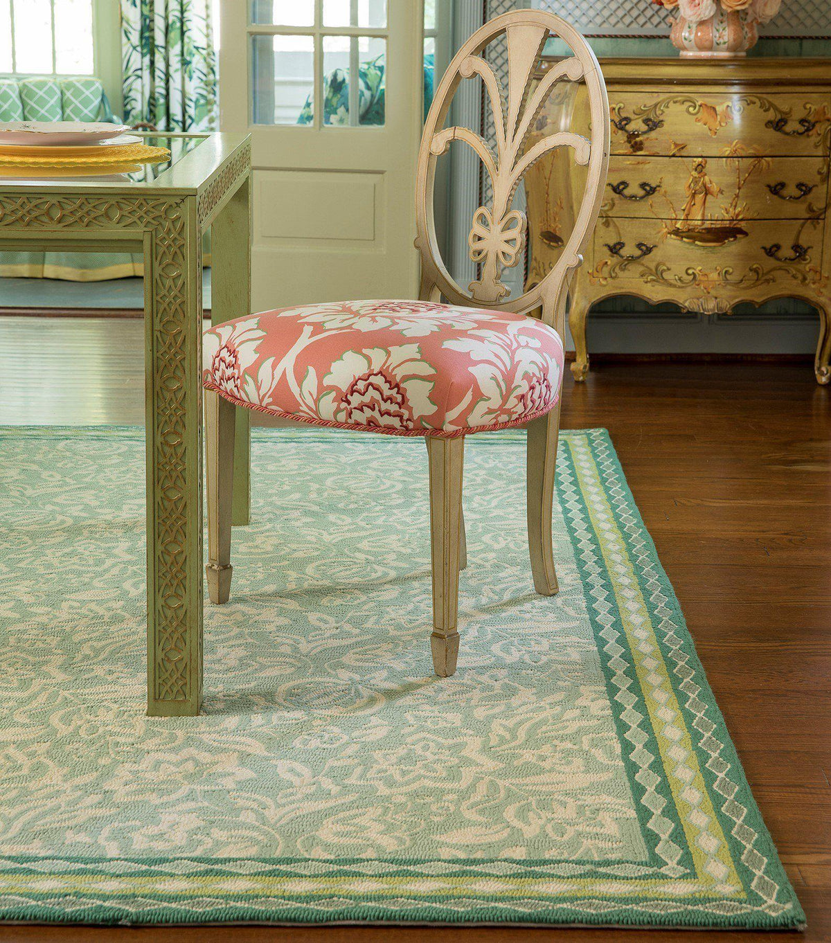 Madcap Cottage by Momeni Under A Loggia Rokeby Road Green Indoor/Outdoor Area Rug-Area Rug-Momeni-The Rug Truck