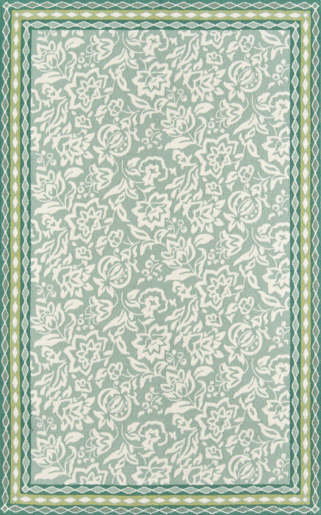 Madcap Cottage by Momeni Under A Loggia Rokeby Road Green Indoor/Outdoor Area Rug-Area Rug-Momeni-The Rug Truck