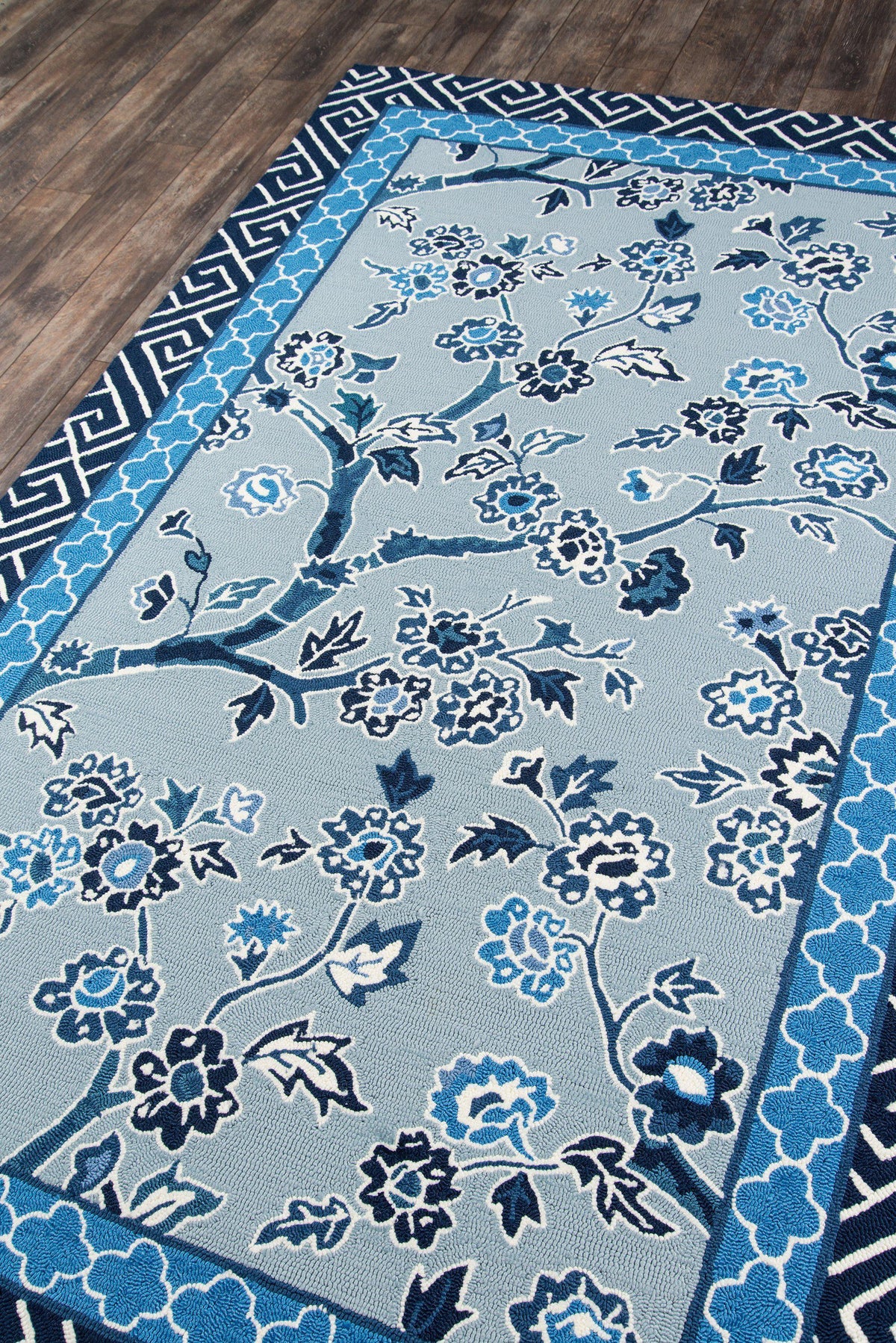 Madcap Cottage by Momeni Under A Loggia Blossom Dearie Blue Indoor/Outdoor Area Rug-Area Rug-Momeni-The Rug Truck