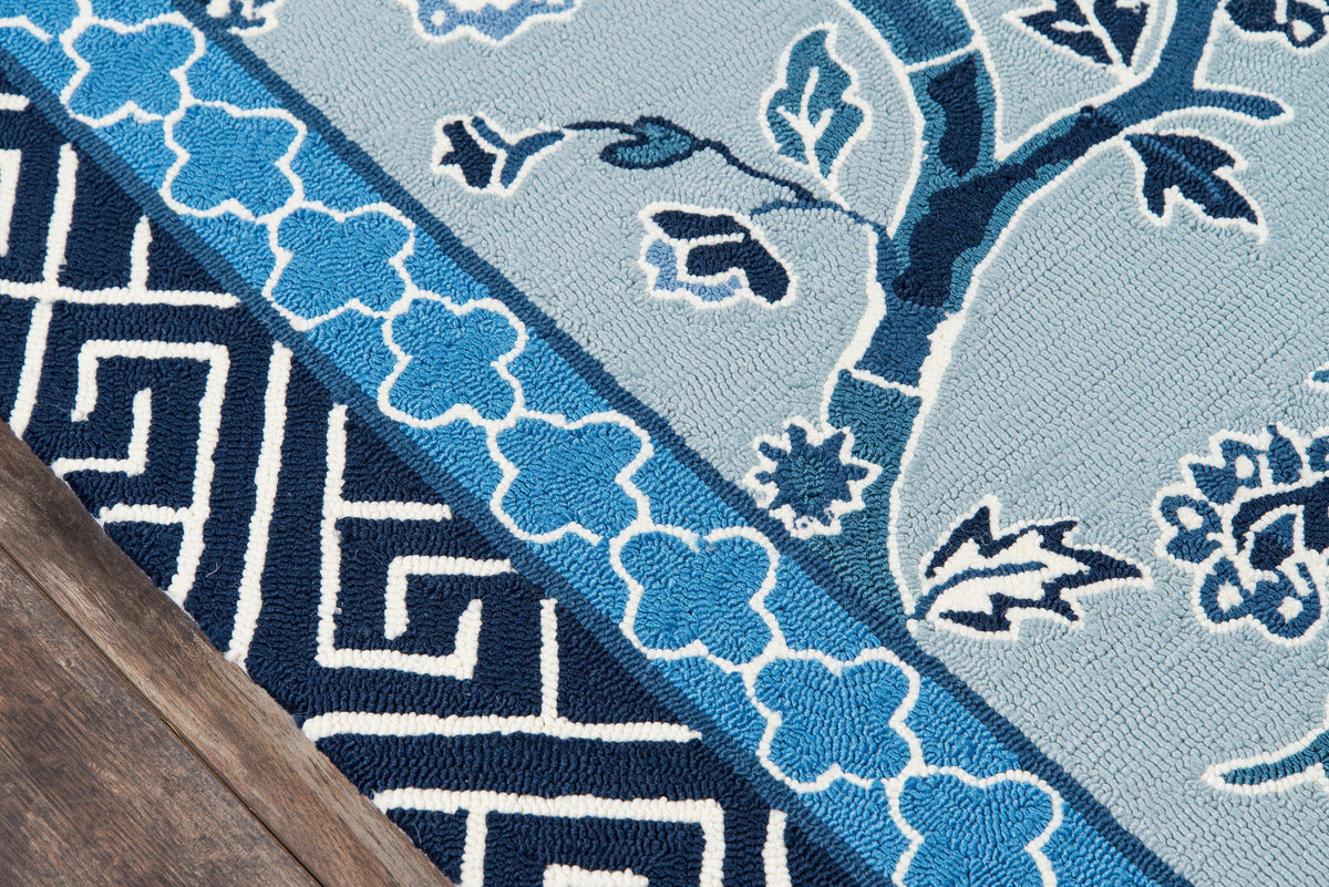 Madcap Cottage by Momeni Under A Loggia Blossom Dearie Blue Indoor/Outdoor Area Rug-Area Rug-Momeni-The Rug Truck