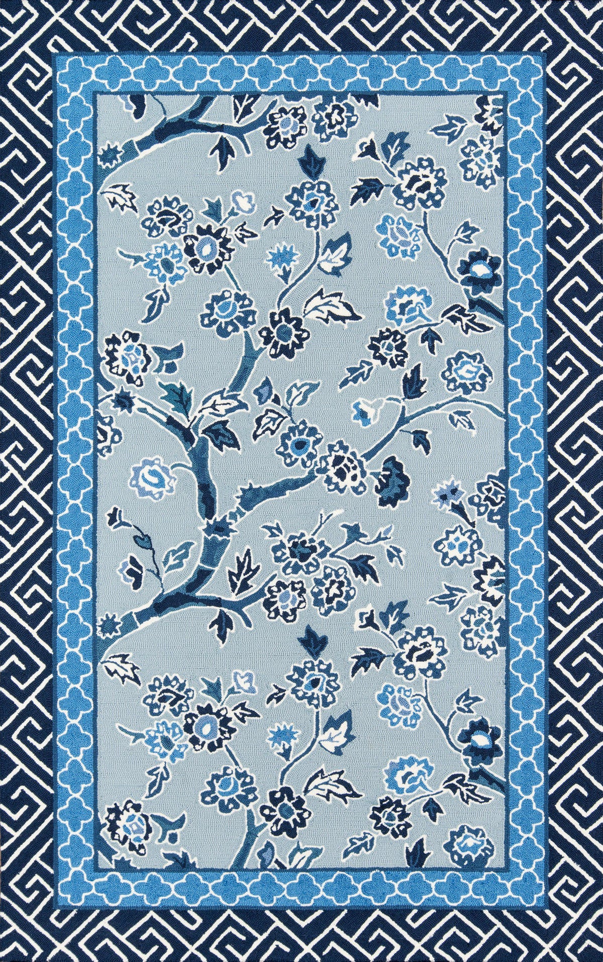 Madcap Cottage by Momeni Under A Loggia Blossom Dearie Blue Indoor/Outdoor Area Rug-Area Rug-Momeni-2&#39; X 3&#39;-The Rug Truck