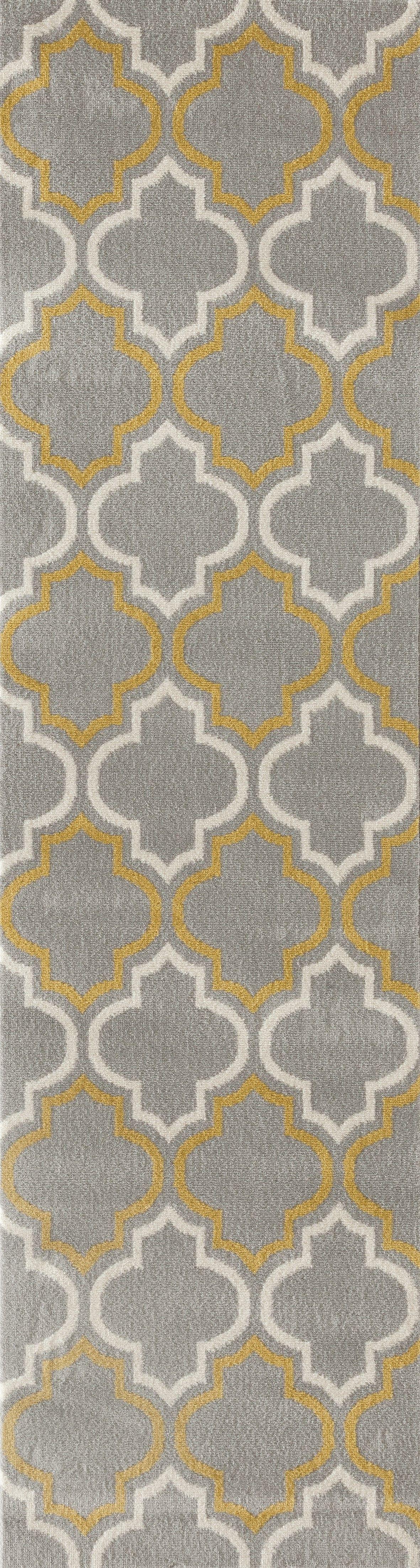 Newport 9101 Gray/yellow Area Rug 2 X 72