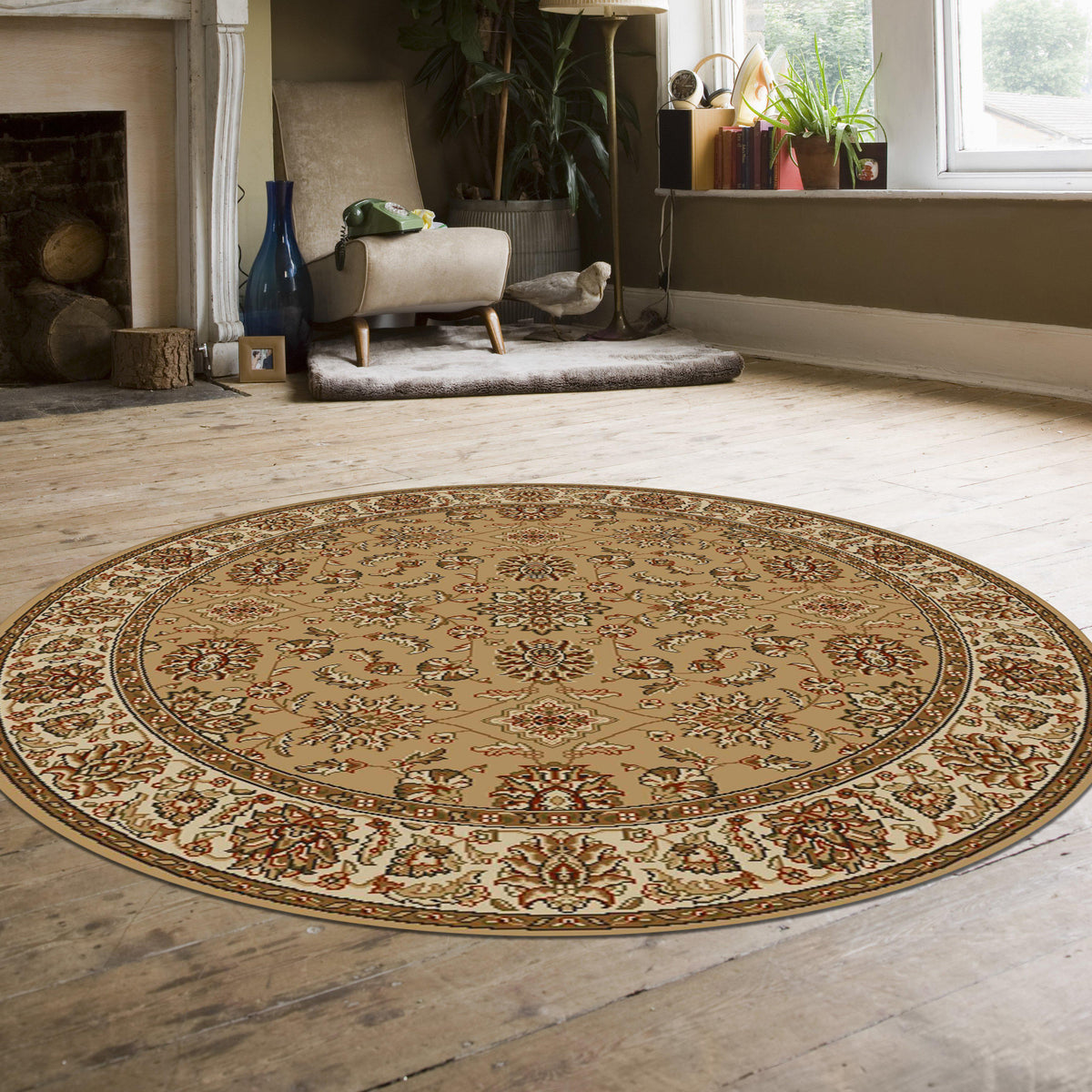 Vozza 1592 Beige Area Rug (5&#39;3 ROUND)