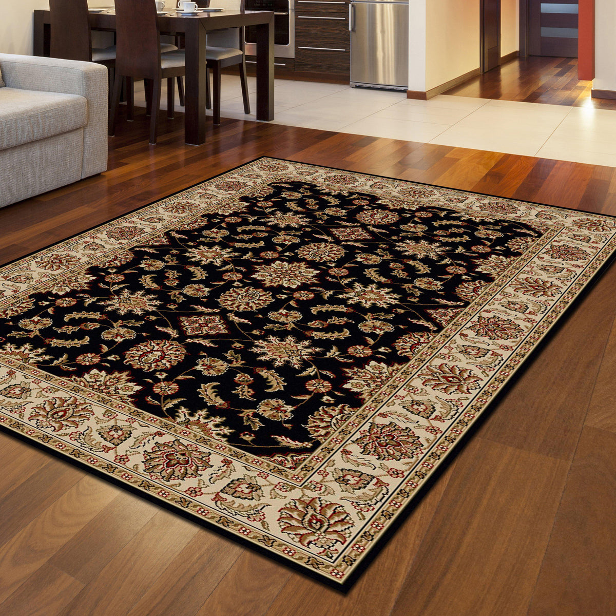 Vozza 1592 Black Area Rug (7&#39;9 X 11&#39;)