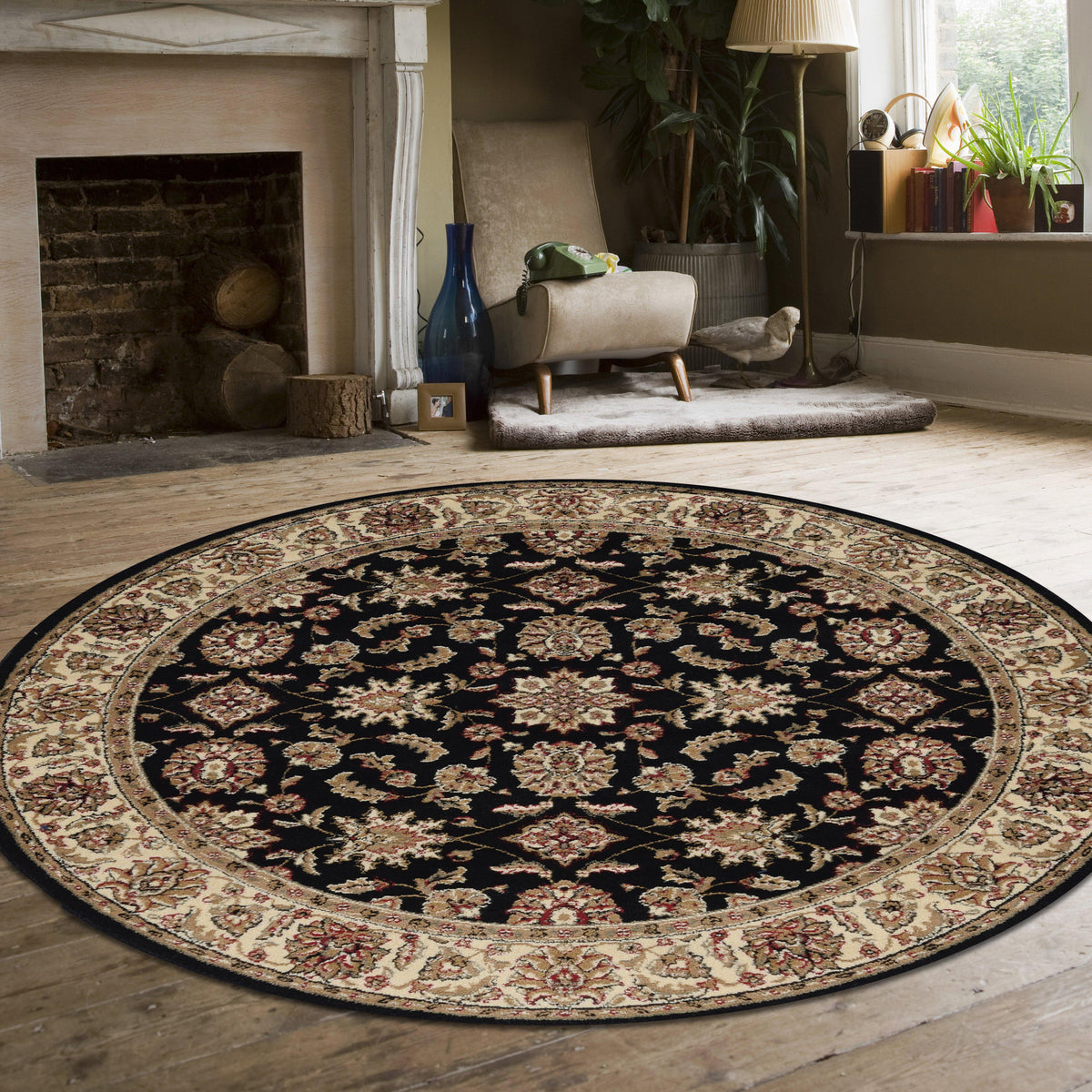 Vozza 1592 Black Area Rug (5&#39;3 ROUND)