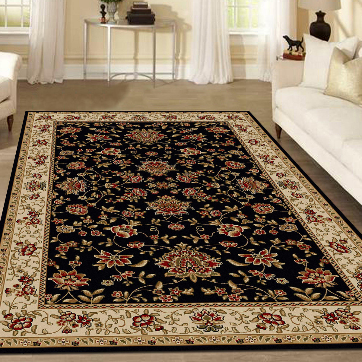 Vozza 1597 Black Area Rug (7&#39;9 X 11&#39;)