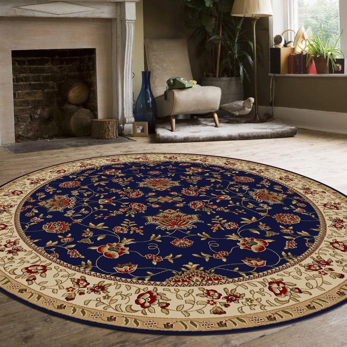 Vozza 1597 Navy Area Rug (5&#39;3 ROUND)