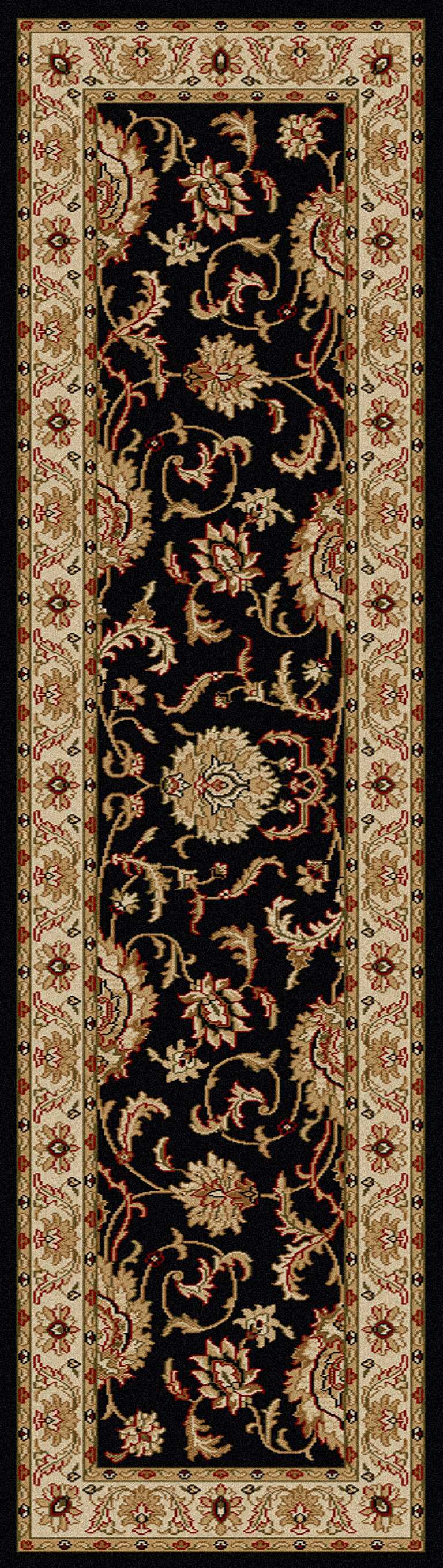 Vozza 1621 Black Area Rug (2&#39;2 X 7&#39;7)
