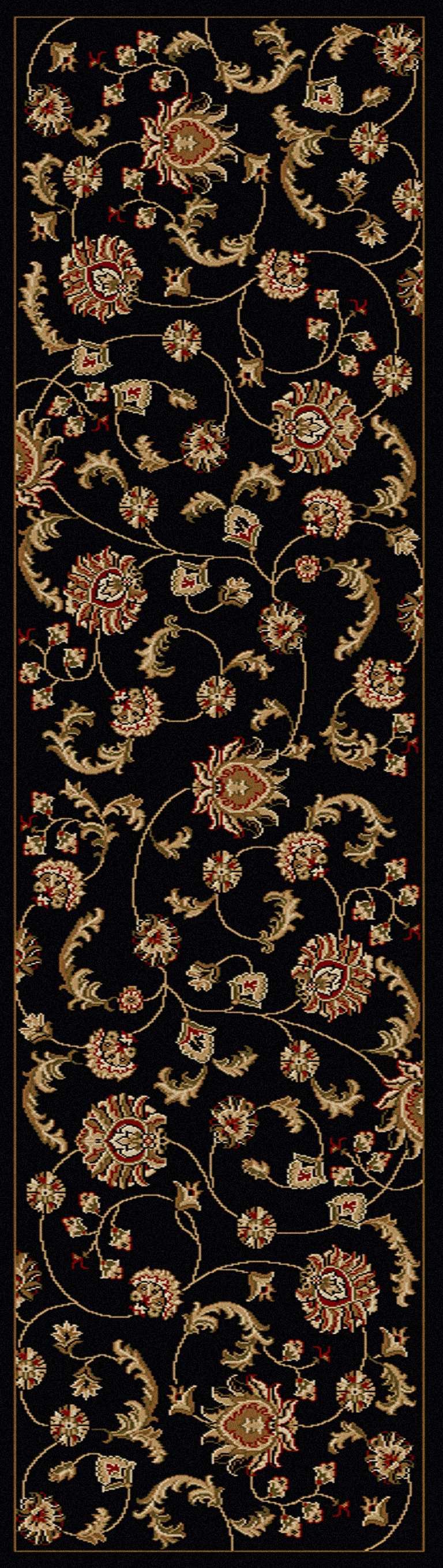 Vozza 1835 Black Area Rug (2&#39;2 X 7&#39;7)
