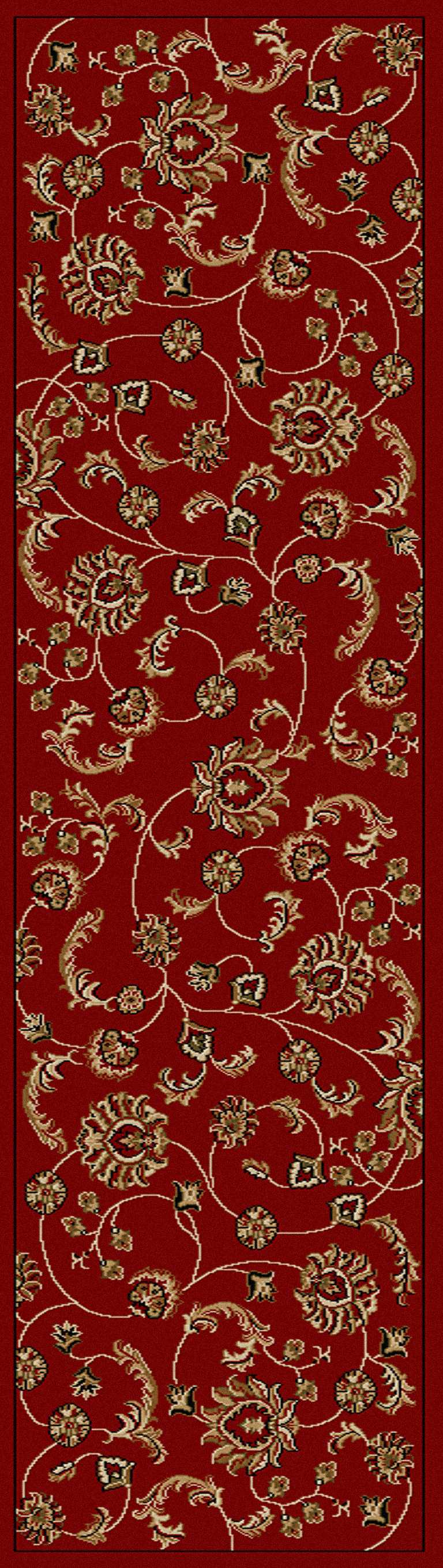 Vozza 1835 Red Area Rug (2&#39;2 X 7&#39;7)