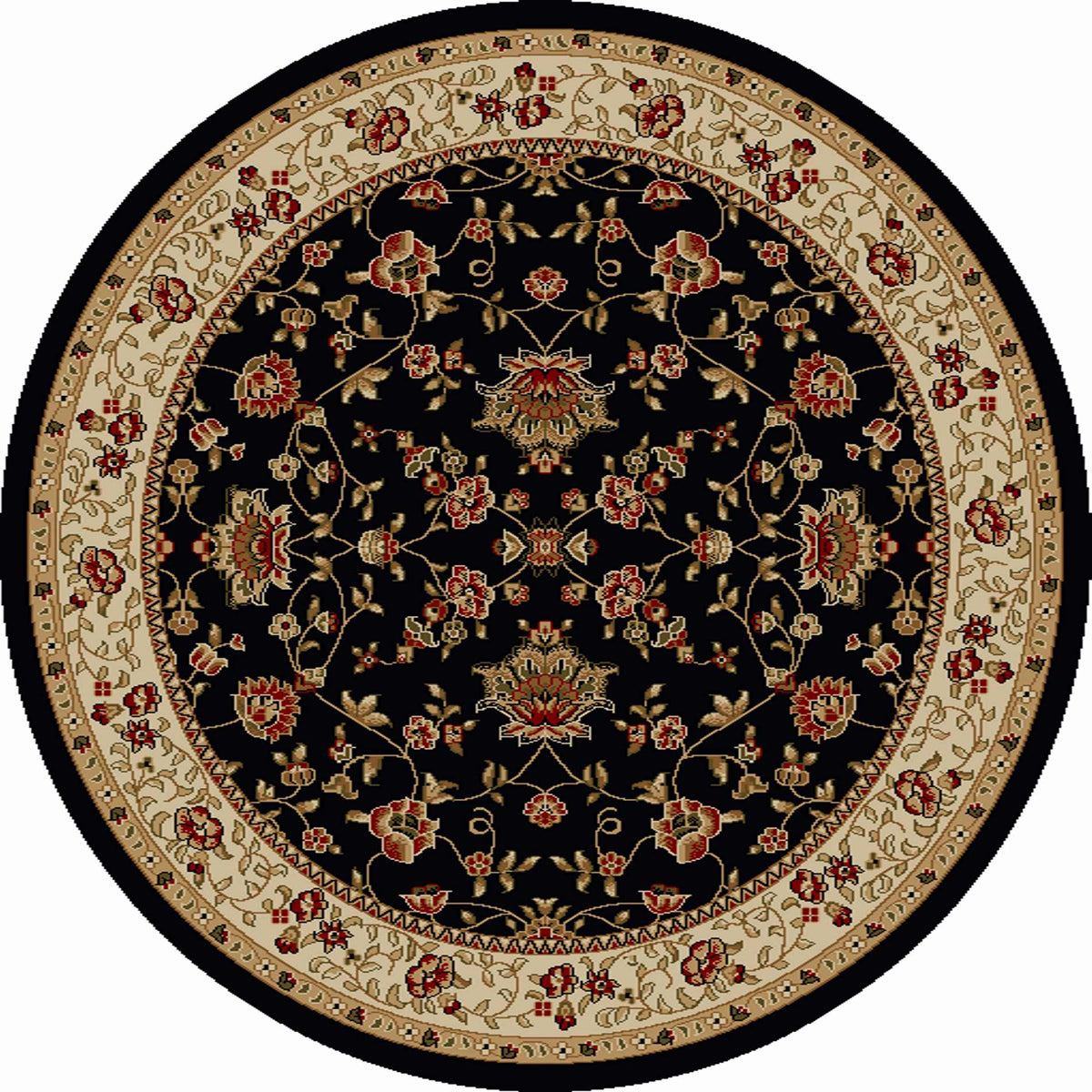 Vozza 1597 Black Area Rug (5&#39;3 ROUND)