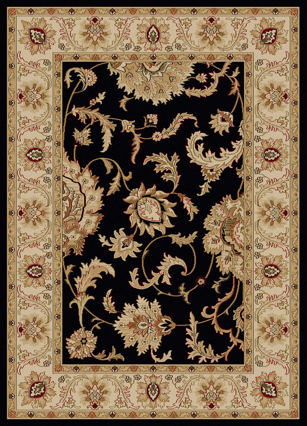 Vozza 1621 Black Area Rug (7&#39;9 X 11&#39;)