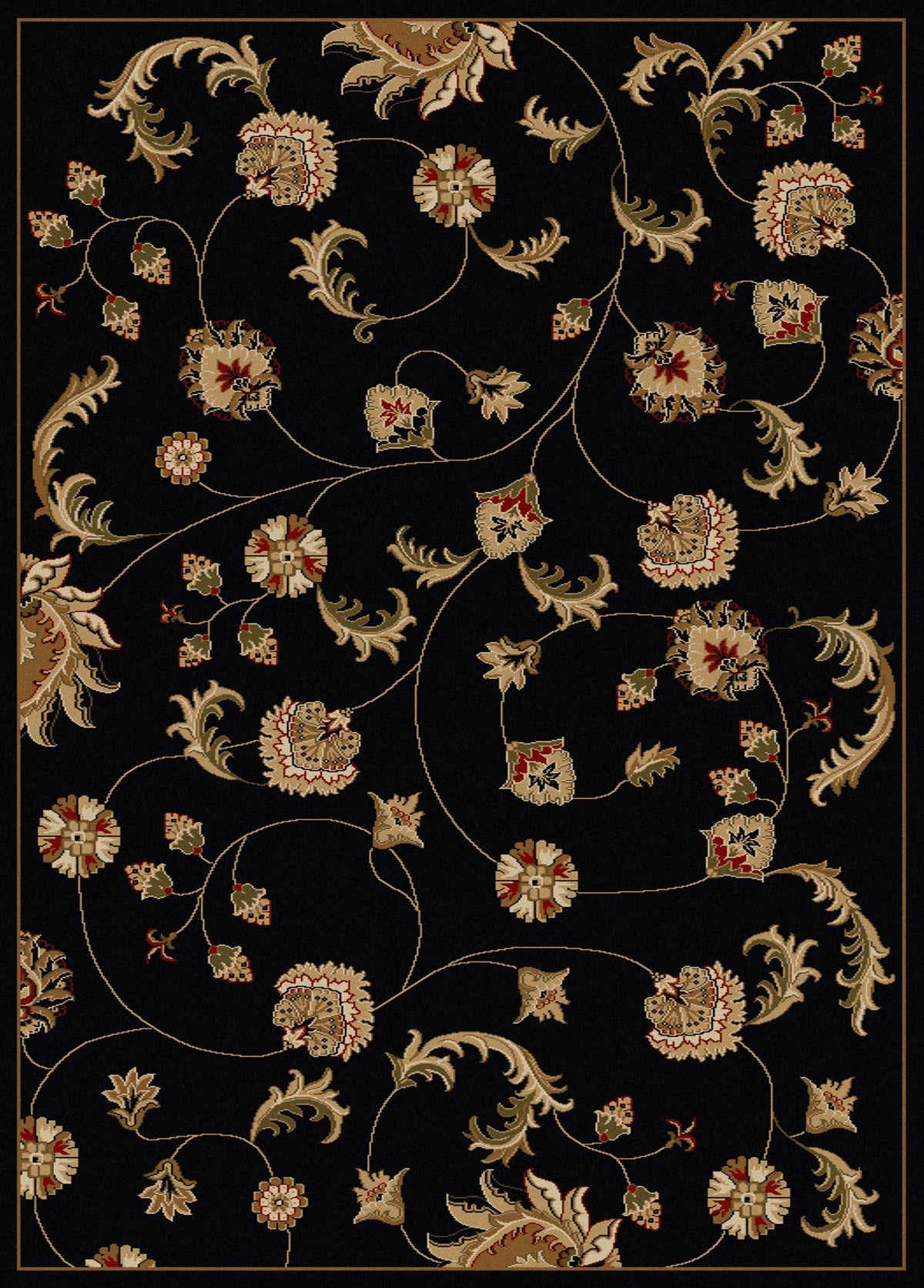 Vozza 1835 Black Area Rug (7&#39;9 X 11&#39;)