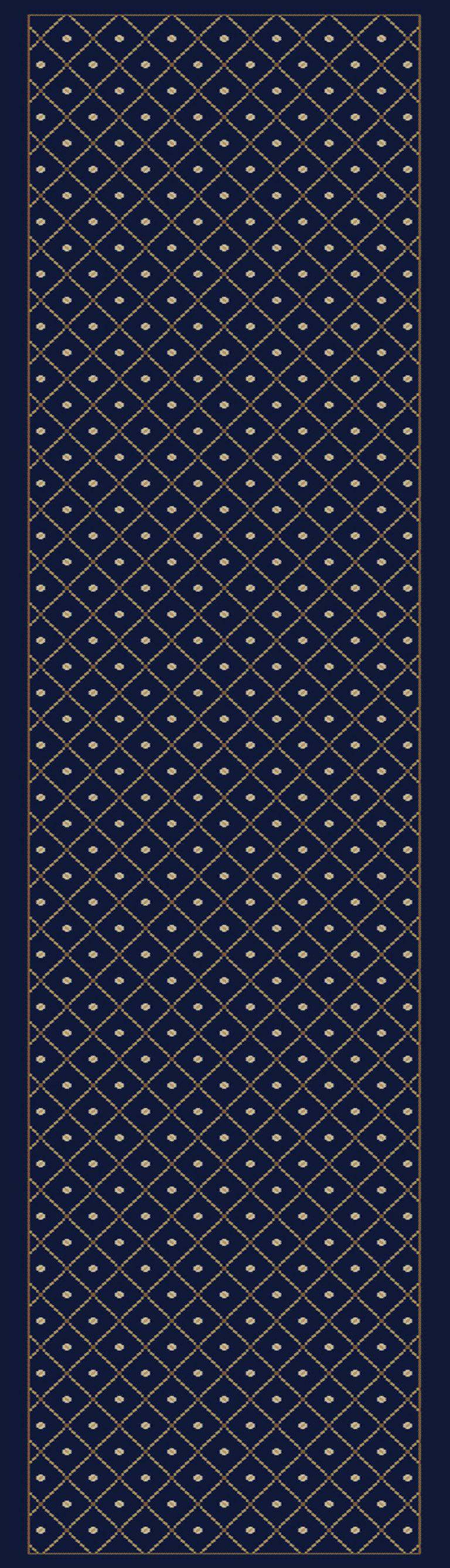 Vozza 782 Navy Area Rug (2&#39;2 X 7&#39;7)
