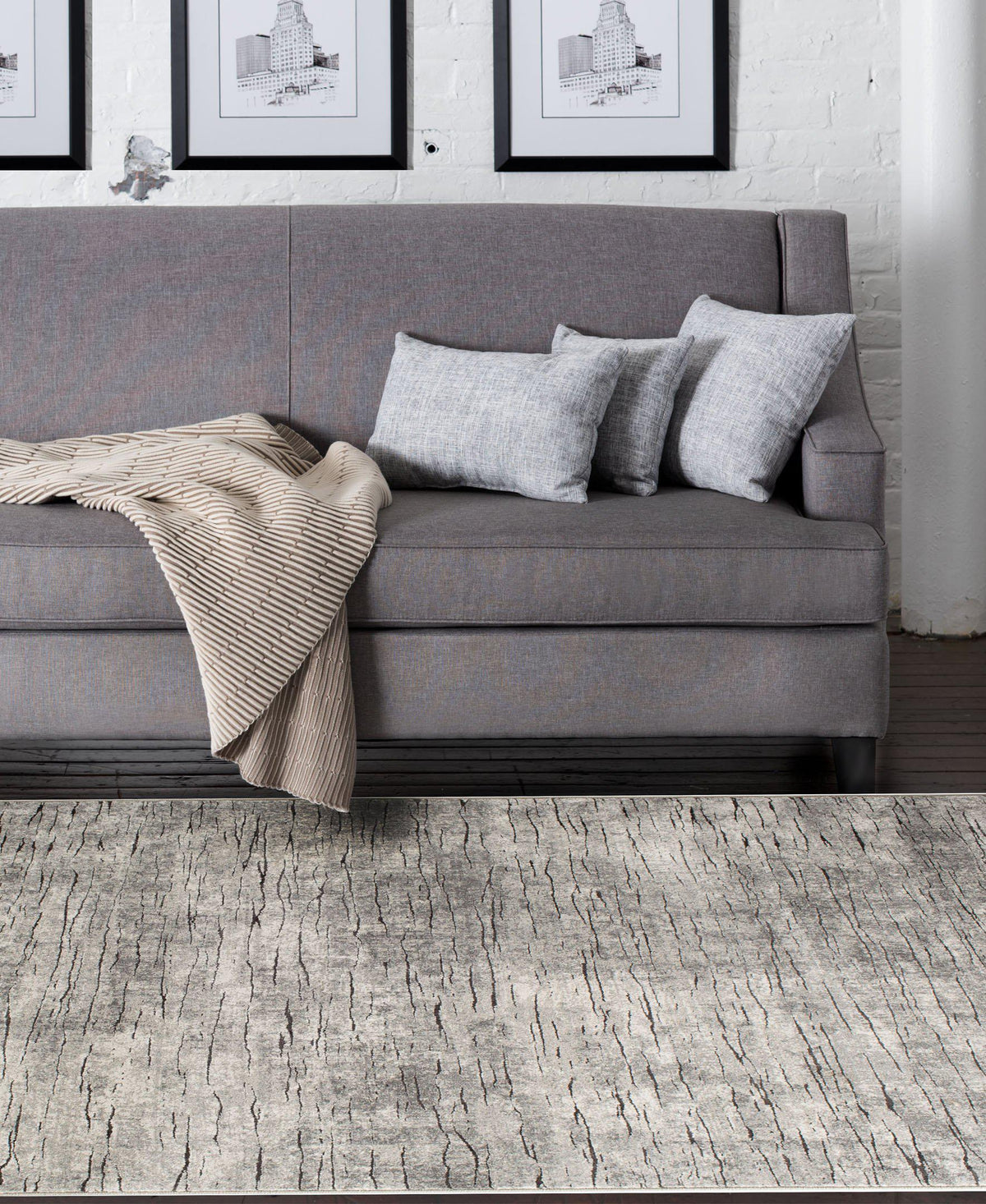 Waterside - Dune - Grey-Area Rug-KM Home-The Rug Truck