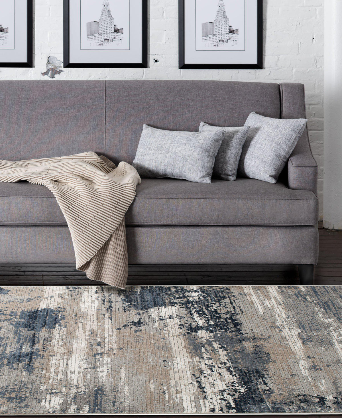 Waterside - Tide - Morning Blue-Area Rug-KM Home-The Rug Truck