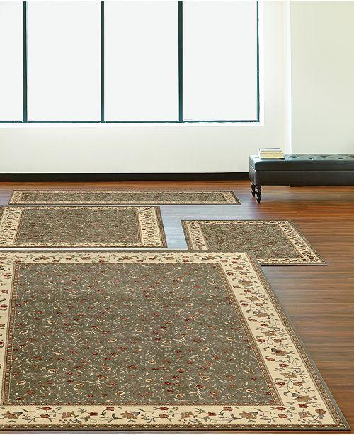 Florence Floral Sage-Area Rugs-KM Home-4 Piece Set-The Rug Truck