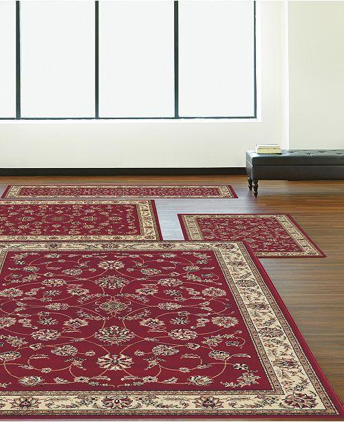 Florence Isfahan Red-Area Rugs-KM Home-4 Piece Set-The Rug Truck