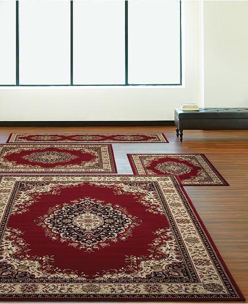 Florence Kerman Red-Area Rugs-KM Home-4 Piece Set-The Rug Truck