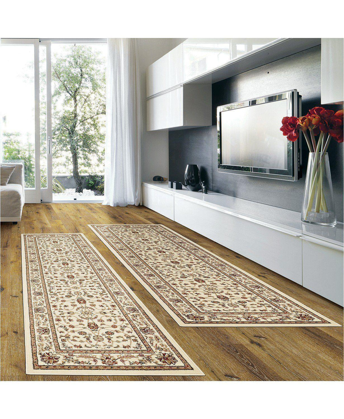 Prato Isfahan White-Area Rugs-KM Home-2 Piece Runner Pack-The Rug Truck