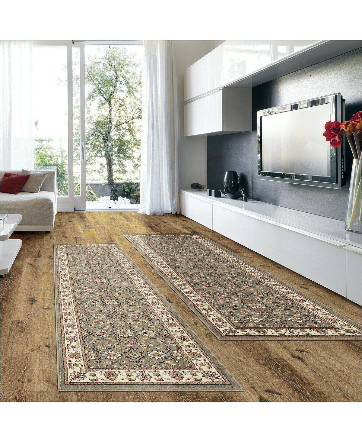 Prato Meshed Sage-Area Rugs-KM Home-2 Piece Runner Pack-The Rug Truck