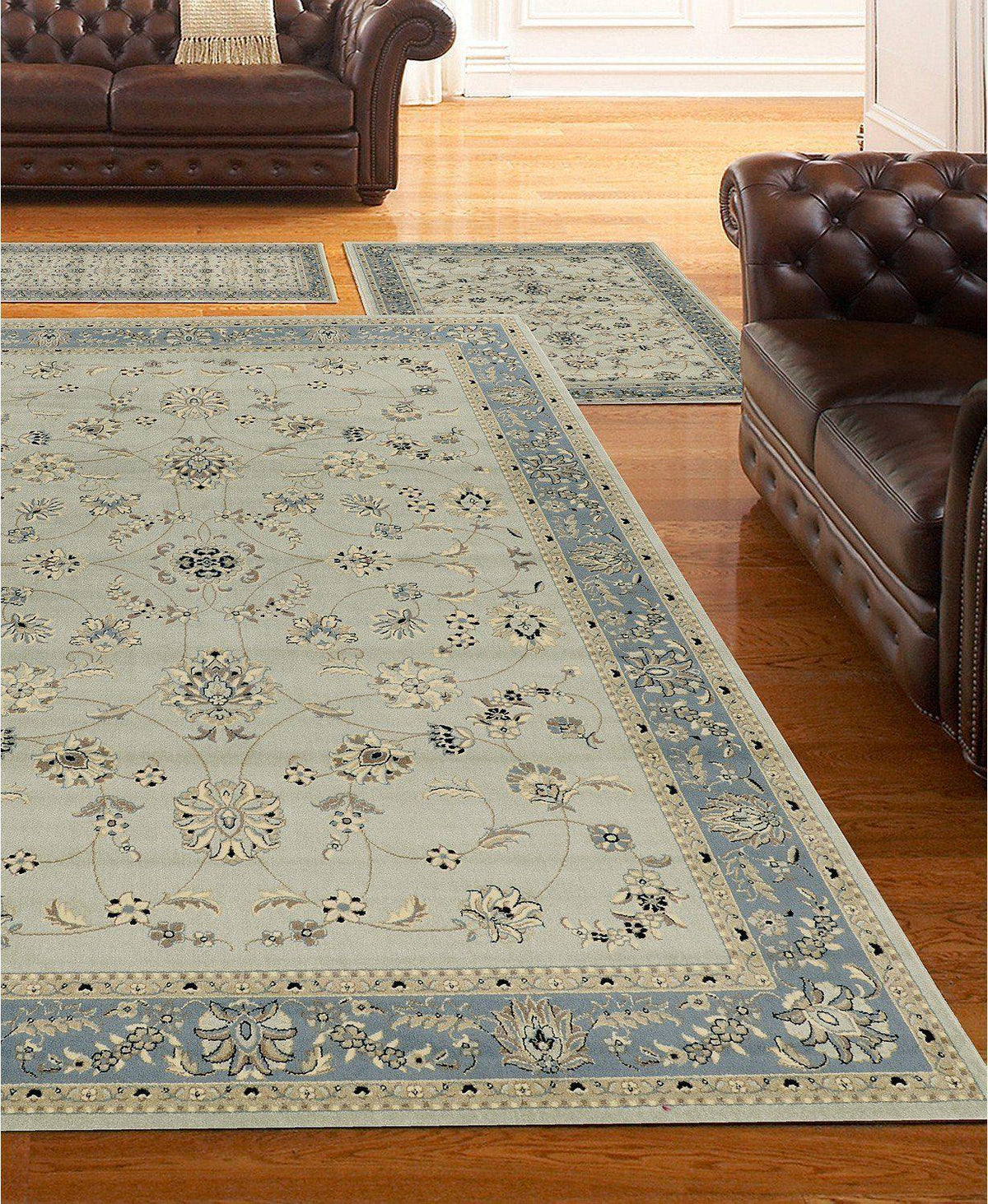 Roma Isfahan Soft Mint-Area Rugs-KM Home-3 Piece Set-The Rug Truck