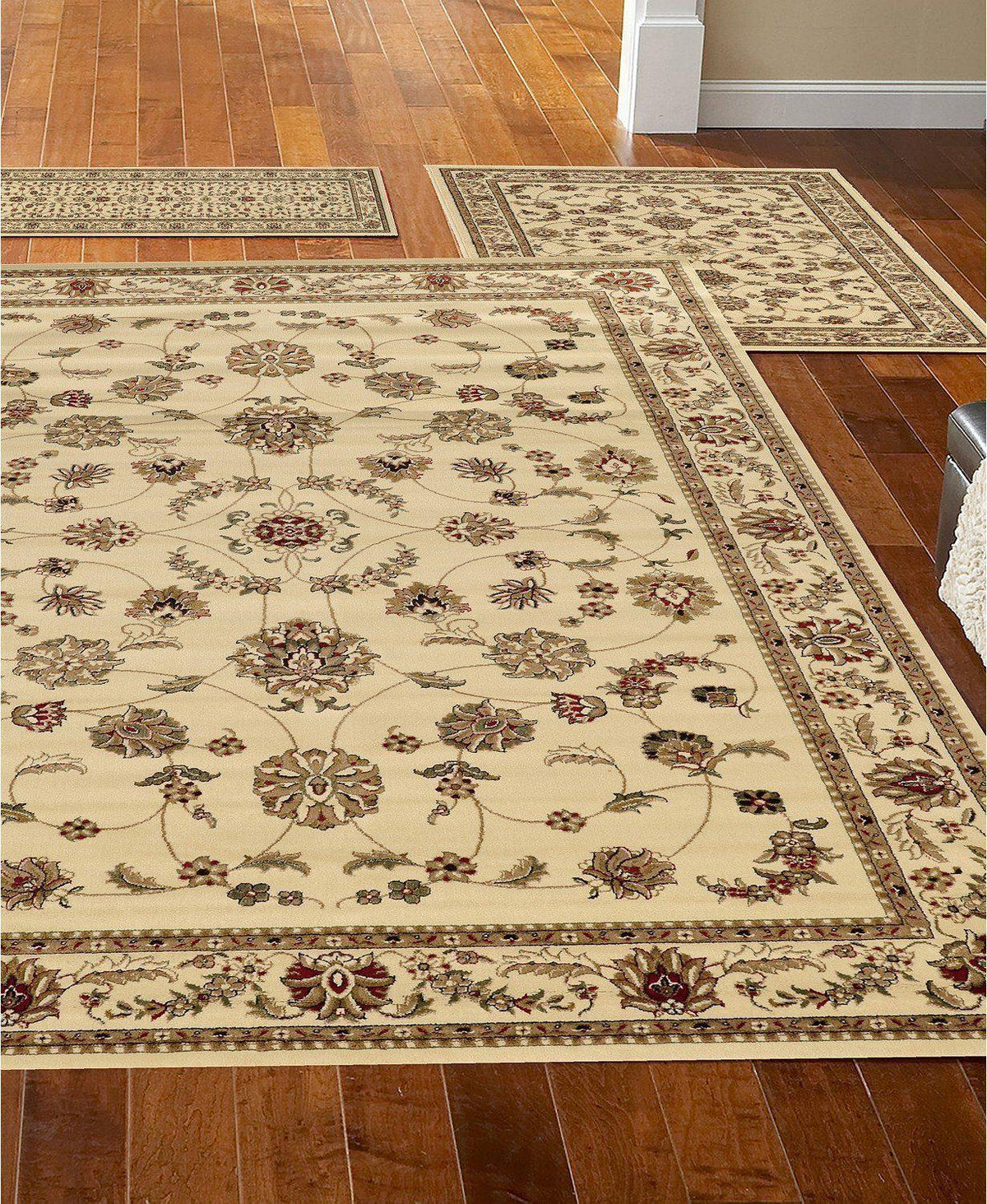 Roma Isfahan White-Area Rugs-KM Home-3 Piece Set-The Rug Truck