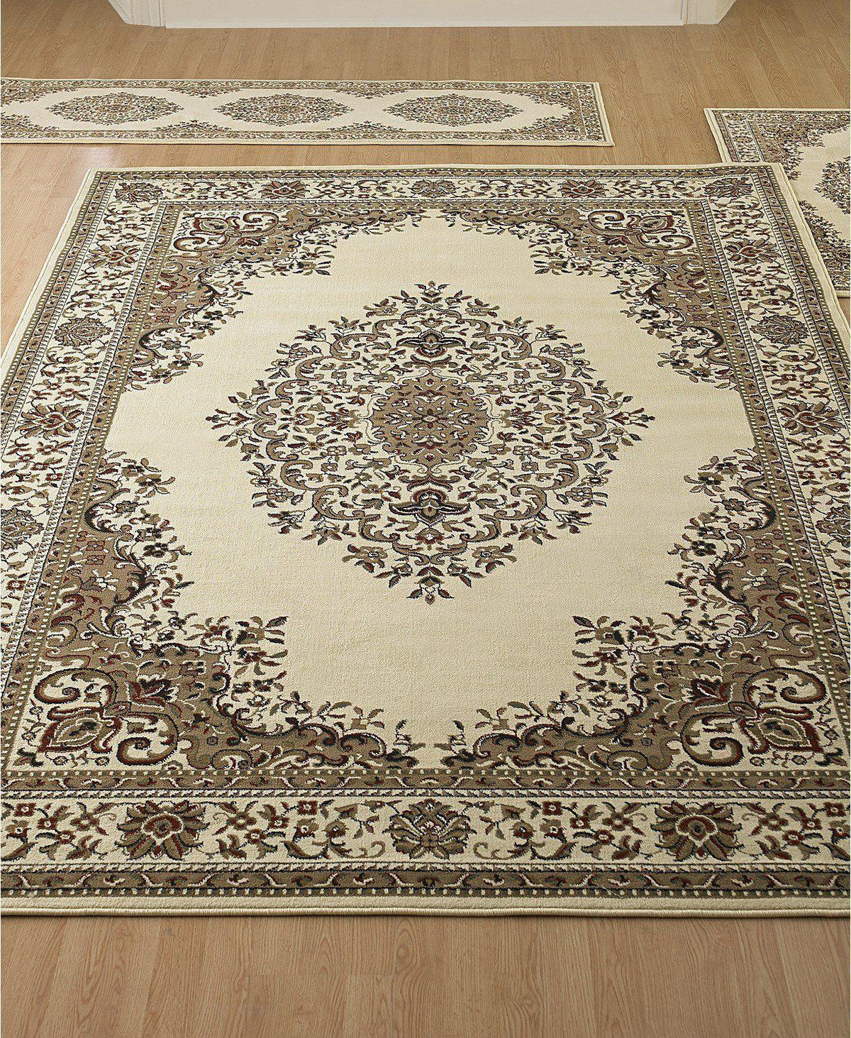 Roma Kerman Ivory-Area Rugs-KM Home-3 Piece Set-The Rug Truck