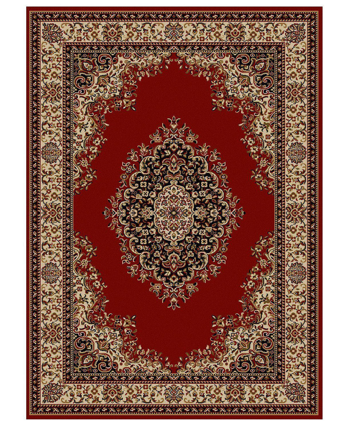 Roma Kerman Red-Area Rugs-KM Home-3 Piece Set-The Rug Truck