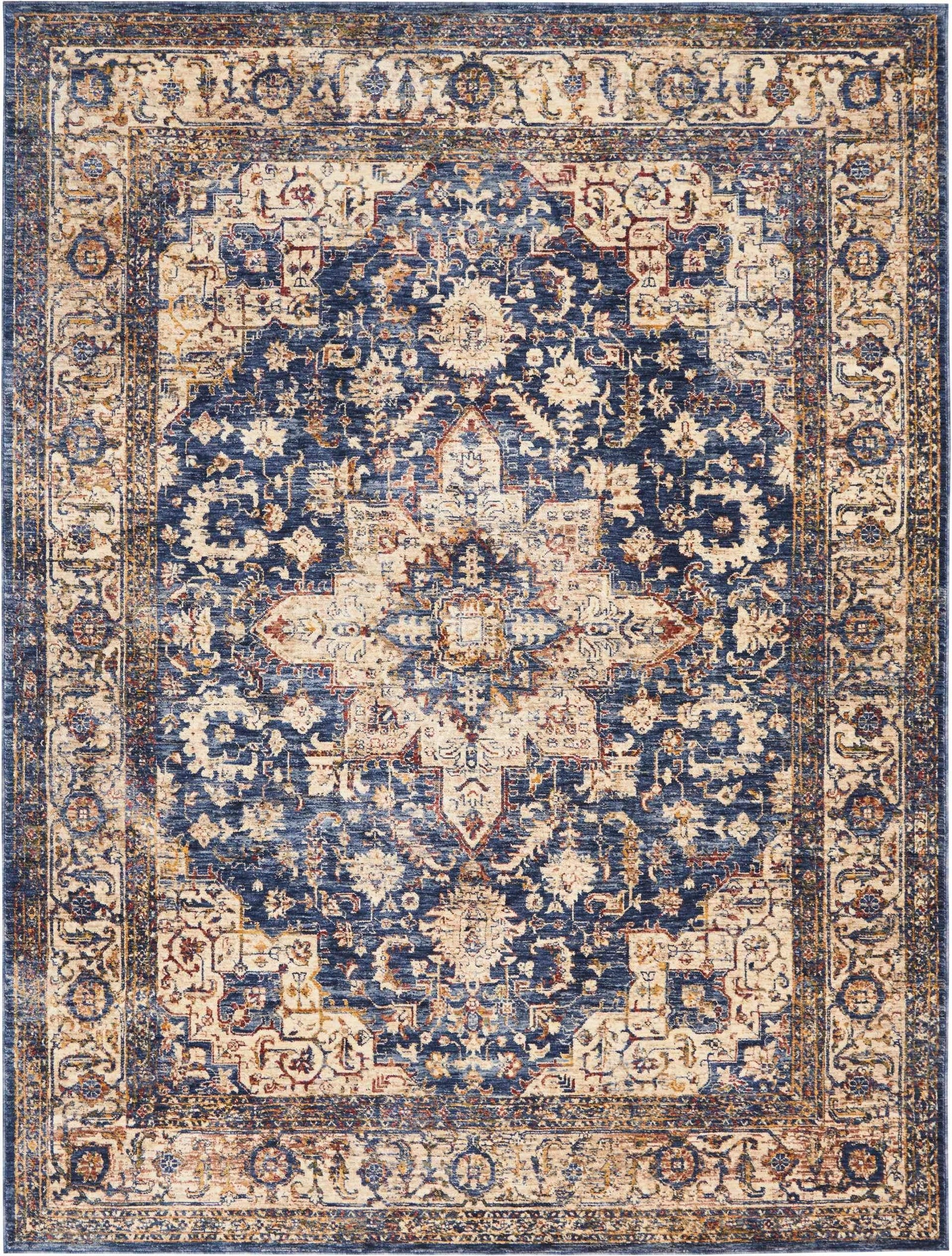 Taza TAZ02 Heriz Dark Blue-Area Rugs-Kenneth Mink Home-3' x 5'-The Rug Truck