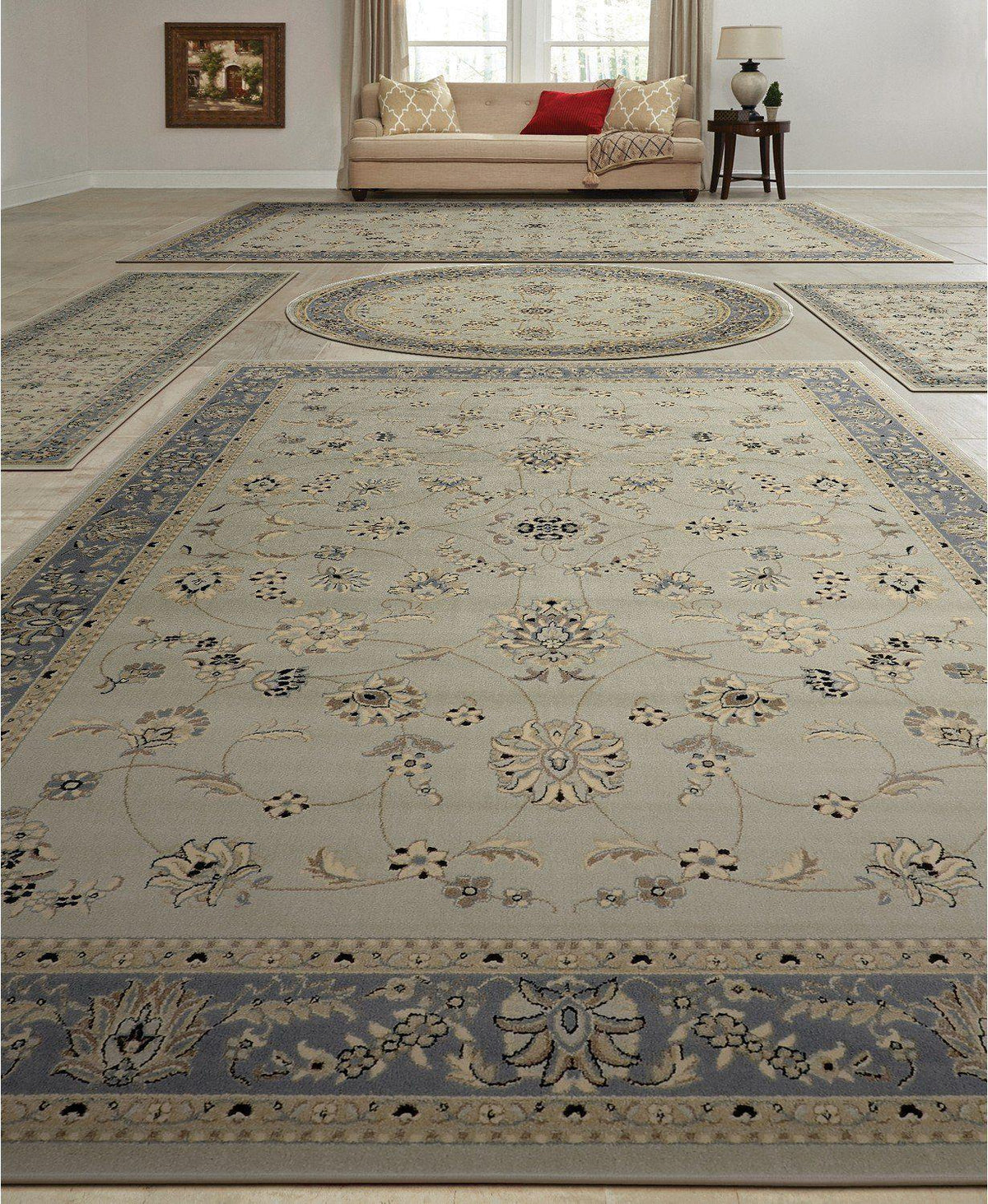 Vienna Isfahan Soft Mint-Area Rugs-KM Home-5 Piece Set-The Rug Truck