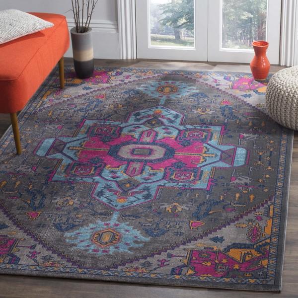 Safavieh Artisan 332 Grey / Fuchsia-Area Rug-Safavieh-The Rug Truck